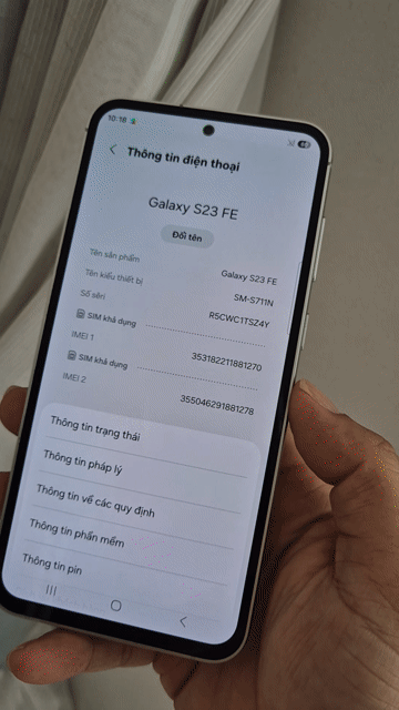 Samsung S23 FE 256GB Trắng Like New. Mua bán Điện thoại tại Quận 8 Tp Hồ Chí Minh được đăng bởi Phan Minh Tân hình 1
