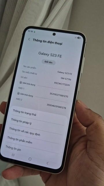 Samsung S23 FE 256GB Trắng Like New. Mua bán Điện thoại tại Quận 8 Tp Hồ Chí Minh được đăng bởi Phan Minh Tân hình 1