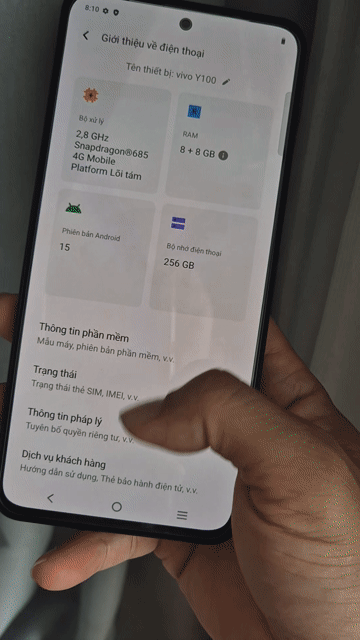 Vivo Y100 8GB/256GB. Mua bán Điện thoại tại Quận 8 Tp Hồ Chí Minh được đăng bởi Phan Minh Tân hình 1