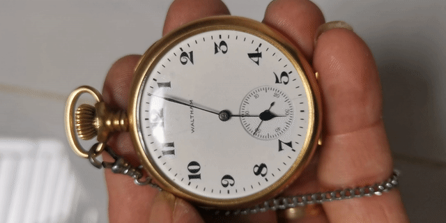 Đồng hồ quả quýt Waltham Vàng đúc 18K 1918. Mua bán Đồ sưu tầm, đồ cổ tại Thị xã Tân Châu An Giang được đăng bởi Đồng Hồ LT hình 1