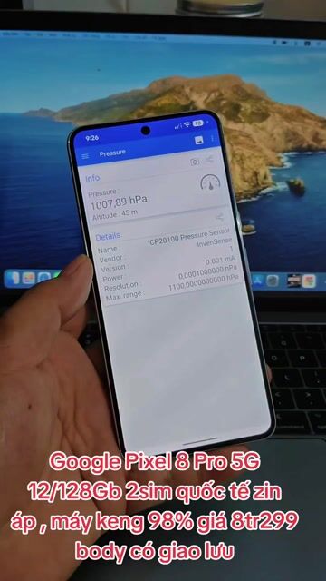 Google Pixel 8 Pro 128GB Bạc 98,5% zin áp. Mua bán Điện thoại tại Thành phố Mỹ Tho Tiền Giang được đăng bởi LH Max Dilys hình 1