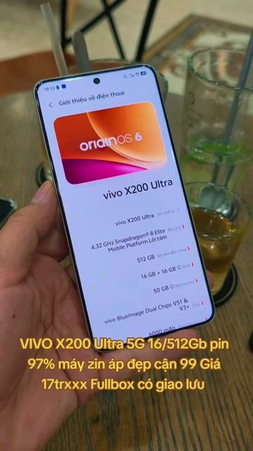 Vivo X200 Ultra 5G 16/512Gb pin 97 fullbox đẹp 99. Mua bán Điện thoại tại Thành phố Mỹ Tho Tiền Giang được đăng bởi LH Max Dilys hình 1