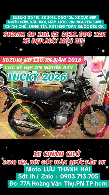 SUZUKI GD 110.SX 2018. ODO 12k.ĐẦU NỒI,MÁY MÓC ZIN. Mua bán Xe máy tại Quận Phú Nhuận Tp Hồ Chí Minh được đăng bởi MOTO LUU THANH HAI  77A hình 1