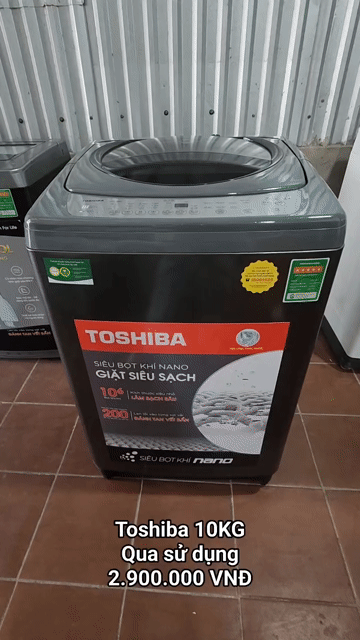 Máy giặt Toshiba 10kg cửa trên đã dùng. Mua bán Máy giặt tại Thành phố Sóc Trăng Sóc Trăng được đăng bởi Điện Lạnh Hoàng Khải hình 1