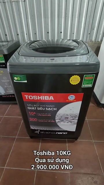 Máy giặt Toshiba 10kg cửa trên đã dùng. Mua bán Máy giặt tại Thành phố Sóc Trăng Sóc Trăng được đăng bởi Điện Lạnh Hoàng Khải hình 1