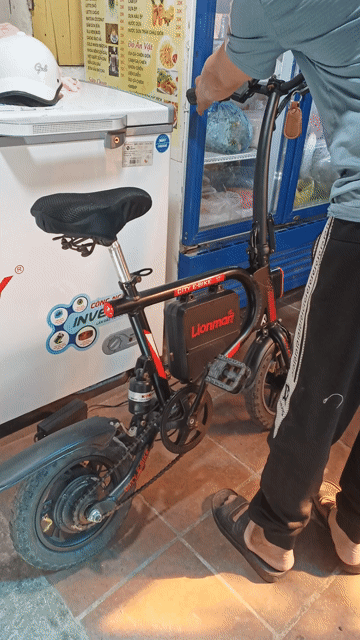 Xe đạp điện Lionman City E-Bike 12 Đen đỏ. Mua bán Xe đạp tại Quận Hoàng Mai Hà Nội được đăng bởi gọi vào việc  hình 1