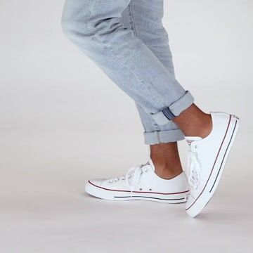 Converse Chuck Taylor All Star Lo Monochrome Sneaker - White video thumbnail