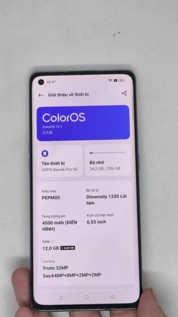 OPPO Reno6 Pro 5G 12/256GB đẹp. Mua bán Điện thoại tại Quận Thanh Xuân Hà Nội được đăng bởi Đỗ Mạnh Nhuận hình 1