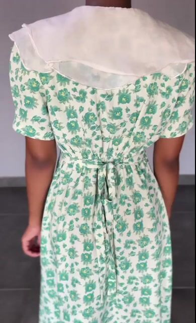 Floral lime and cream dress