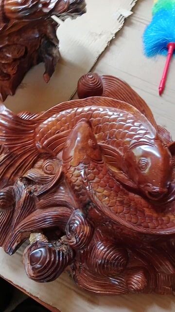 Tượng trang trí Gỗ Cá chép. Mua bán Đồ sưu tầm, đồ cổ tại Thành phố Buôn Ma Thuột Đắk Lắk được đăng bởi Quang hình 1