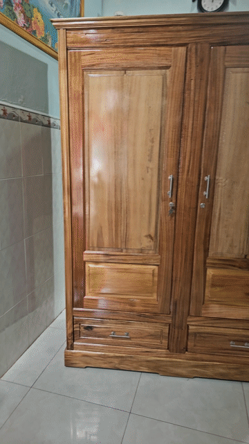 Tủ quần áo gỗ tràm bông vàng. Mua bán Tủ, kệ gia đình tại Quận Phú Nhuận Tp Hồ Chí Minh được đăng bởi Nhật hình 1