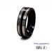 7mm Twin Natural and Black Central Band Zirconium Ring 360 video three