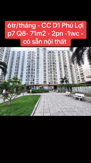 Cho thuê Căn hộ Chung cư Khu dân cư Phú Lợi Quận 8 Tp Hồ Chí Minh diện tích 71 m² giá 6 triệu/tháng