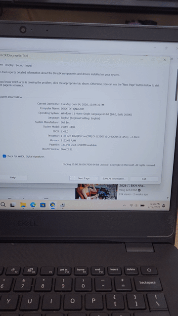 Dell Vostro 3400 i5 11th Gen 15.6 inch 8GB/512GB . Mua bán Laptop tại Quận Đống Đa Hà Nội được đăng bởi CỬA HÀNG T STORE ĐIỆN THOẠI LAPTOP HÀ NỘI hình 1