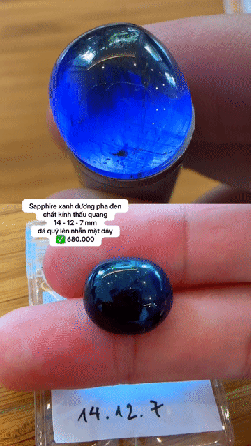 Đá Sapphire Xanh dương pha đen 14x12x7mm. Mua bán Cây cảnh, đồ trang trí tại Quận 1 Tp Hồ Chí Minh được đăng bởi Rio Natural Gemstone Jewelry hình 1