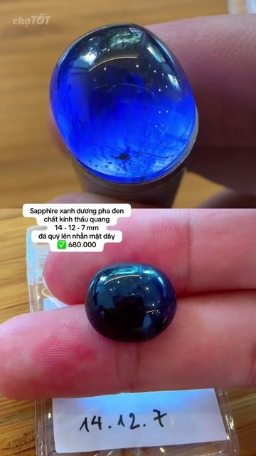 Đá Sapphire Xanh dương pha đen 14x12x7mm. Mua bán Cây cảnh, đồ trang trí tại Quận 1 Tp Hồ Chí Minh được đăng bởi Rio Natural Gemstone Jewelry hình 1