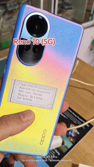 Reno10 (5G) 8+128 Dimen7050 NFC 2sim . Mua bán Điện thoại tại Huyện Trảng Bàng Tây Ninh được đăng bởi Sun Mobile Shop Điện Thoại Trảng Bàng Tây Ninh 01 hình 1