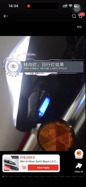 Đèn xi nhan LED SPIRIT BEAST L4 Đen. Mua bán Phụ tùng xe tại Huyện Giồng Trôm Bến Tre được đăng bởi Du Blue hình 1