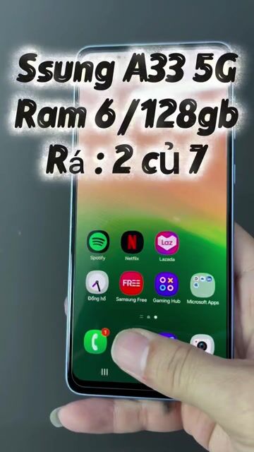 Samsung Galaxy A33 5G 128GB Xanh 6GB. Mua bán Điện thoại tại Quận 4 Tp Hồ Chí Minh được đăng bởi Tuấn hình 1