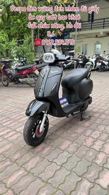 Xe máy điện Vespa Đèn vuông Đen nhám. Mua bán Xe máy tại Quận Cầu Giấy Hà Nội được đăng bởi Xe điện Bình Phương hình 1