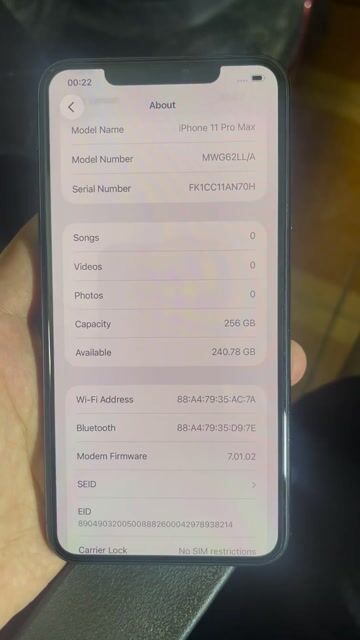 Apple iPhone 11 Pro Max 256GB Xám. Mua bán Điện thoại tại Quận Hà Đông Hà Nội được đăng bởi  Trần Minh hình 1