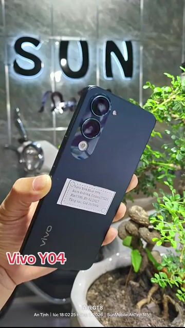 Vivo Y04 R4+64 2sim Pin5500 Bh2027. Mua bán Điện thoại tại Huyện Trảng Bàng Tây Ninh được đăng bởi Sun Mobile Shop Điện Thoại Trảng Bàng Tây Ninh 01 hình 1