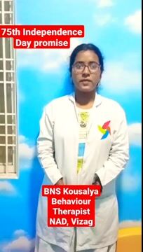 Pinnacle Blooms Network 75th Independence Day Promise by Bonda naga satya kousalya, Behavioural Therapist of Pinnacle @ NAD, Vizag in Telugu