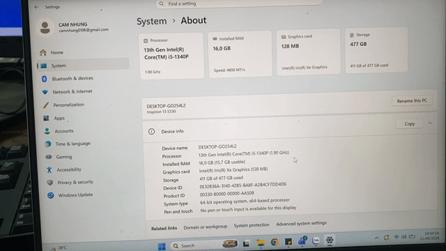 Dell Inspiron 13 5330 i5-1340P 16GB/477GB Bạc. Mua bán Laptop tại Huyện Quảng Điền Thừa Thiên Huế được đăng bởi Nhật Phương Computer hình 1