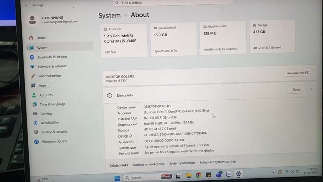 Dell Inspiron 13 5330 i5-1340P 16GB/477GB Bạc. Mua bán Laptop tại Huyện Quảng Điền Thừa Thiên Huế được đăng bởi Nhật Phương Computer hình 1