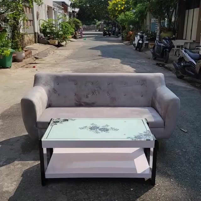 Ghế sofa Vải nhung Xám Mới, sofa tiếp khách đẹp. Mua bán Bàn ghế tại Quận Bình Thạnh Tp Hồ Chí Minh được đăng bởi Kho Đồ cũ Phú Nhàn hình 1