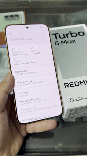Xiaomi Redmi Turbo 5 Max 12GB Cam. Mua bán Điện thoại tại Thành phố Nam Định Nam Định được đăng bởi Trí Dũng Store hình 1