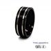 8mm Black Zirconium Tramline Ring with Natural Bands 360 Video two