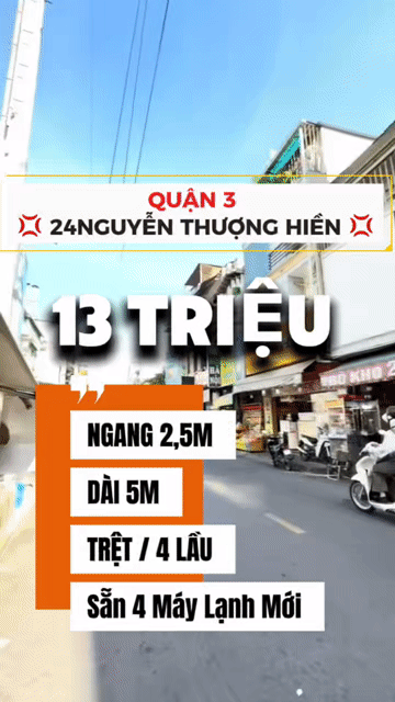 Cho thuê Nhà ở Quận 3 Tp Hồ Chí Minh diện tích 10 m² giá 13 triệu/tháng