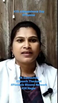 Pinnacle Blooms Network 75th Independence Day Promise by Renamala Subhashini, Speech Therapist of Pinnacle @ SR Nagar in English