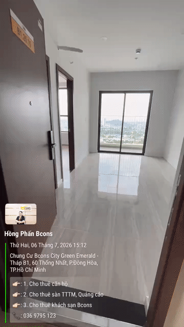Cho thuê Căn hộ Chung cư Bcons City - Green Emerald Thành phố Dĩ An Bình Dương diện tích 52 m² giá 6,2 triệu/tháng