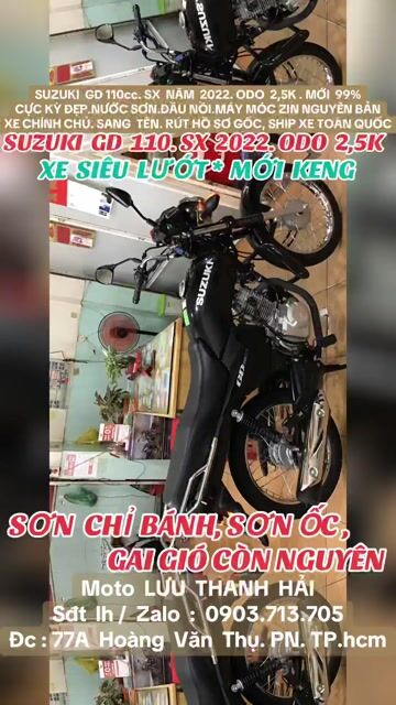 SUZUKI GD 110. SX 2022.ODO 2,5K.MỚI 99%. ZIN 100%.. Mua bán Xe máy tại Quận Phú Nhuận Tp Hồ Chí Minh được đăng bởi MOTO LUU THANH HAI  77A hình 1