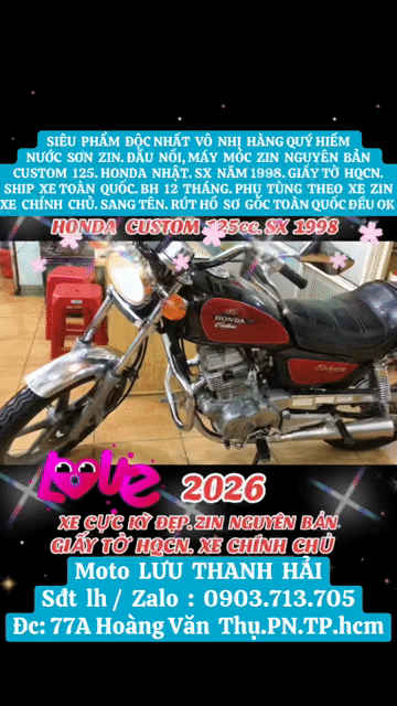 CUSTOM  125.HONDA  NHẬT.SX  1998. CỰC KỲ ĐẸP. ZIN. Mua bán Xe máy tại Quận Phú Nhuận Tp Hồ Chí Minh được đăng bởi MOTO LUU THANH HAI  77A hình 1