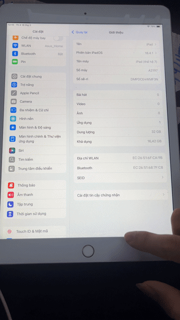 Apple iPad Gen 7 32GB Bạc. Mua bán Máy tính bảng tại Quận Hai Bà Trưng Hà Nội được đăng bởi Gia Đồng hình 1