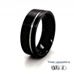 8mm Flat Black Brushed Zirconium Ring with Natural Recessed Line 360 video