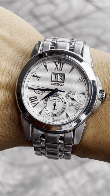Đồng hồ Seiko Kinetic Perpetual Nam Thép Bạc. Mua bán Đồng hồ tại Thành phố Mỹ Tho Tiền Giang được đăng bởi Thanh Trung hình 1