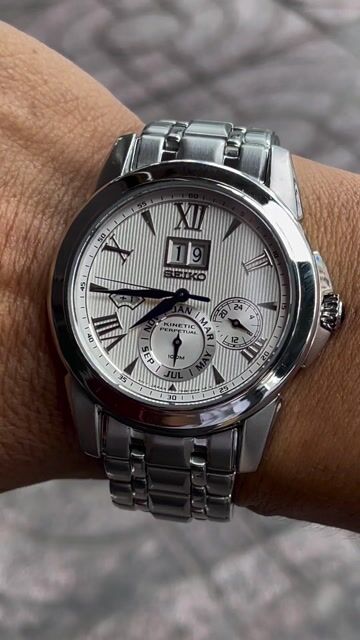Đồng hồ Seiko Kinetic Perpetual Nam Thép Bạc. Mua bán Đồng hồ tại Thành phố Mỹ Tho Tiền Giang được đăng bởi Thanh Trung hình 1