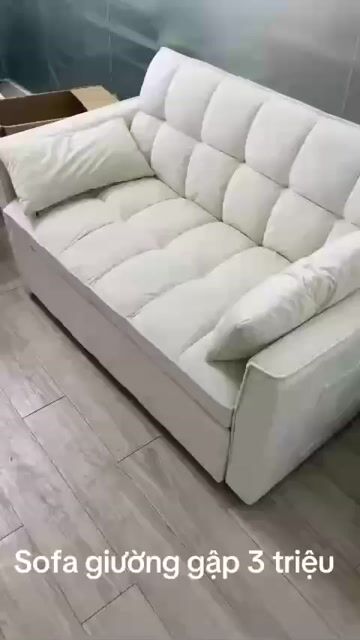 Sofa giường Vải Trắng kem Gấp gọn. Mua bán Giường, chăn ga gối nệm tại Quận Tân Bình Tp Hồ Chí Minh được đăng bởi Nguyễn  hình 1