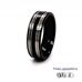 7mm Twin Natural and Black Central Band Zirconium Ring 360 Video two