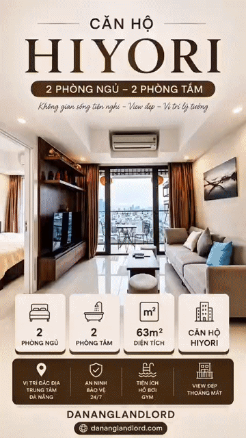 Cho thuê Căn hộ Chung cư Hiyori Garden Tower Quận Sơn Trà Đà Nẵng diện tích 63 m² giá 21 triệu/tháng