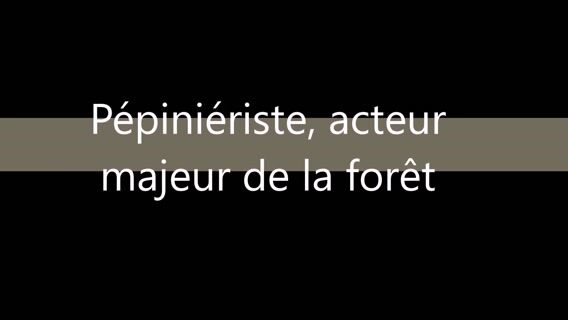 Pépiniériste, acteur majeur de la forêt.