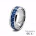 8mm Tungsten and Blue Carbon Fibre Inlay Ring 360 Video two