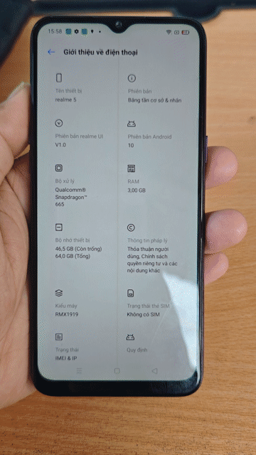 Realme 5 64GB Pin trâu máy dùng ổn định. Mua bán Điện thoại tại Huyện Thoại Sơn An Giang được đăng bởi Nguyễn Minh hình 1
