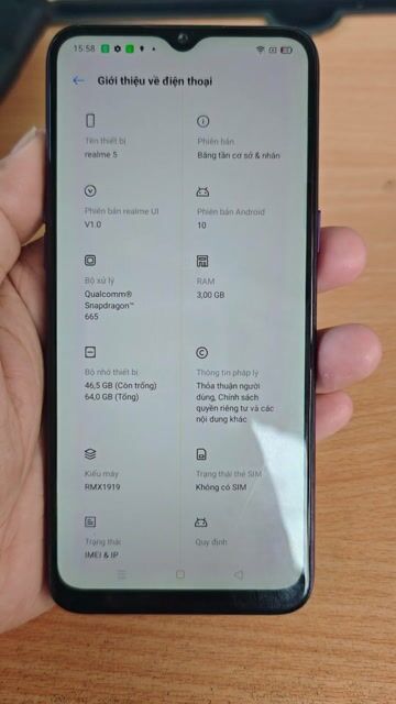 Realme 5 64GB Pin trâu máy dùng ổn định. Mua bán Điện thoại tại Huyện Thoại Sơn An Giang được đăng bởi Nguyễn Minh hình 1