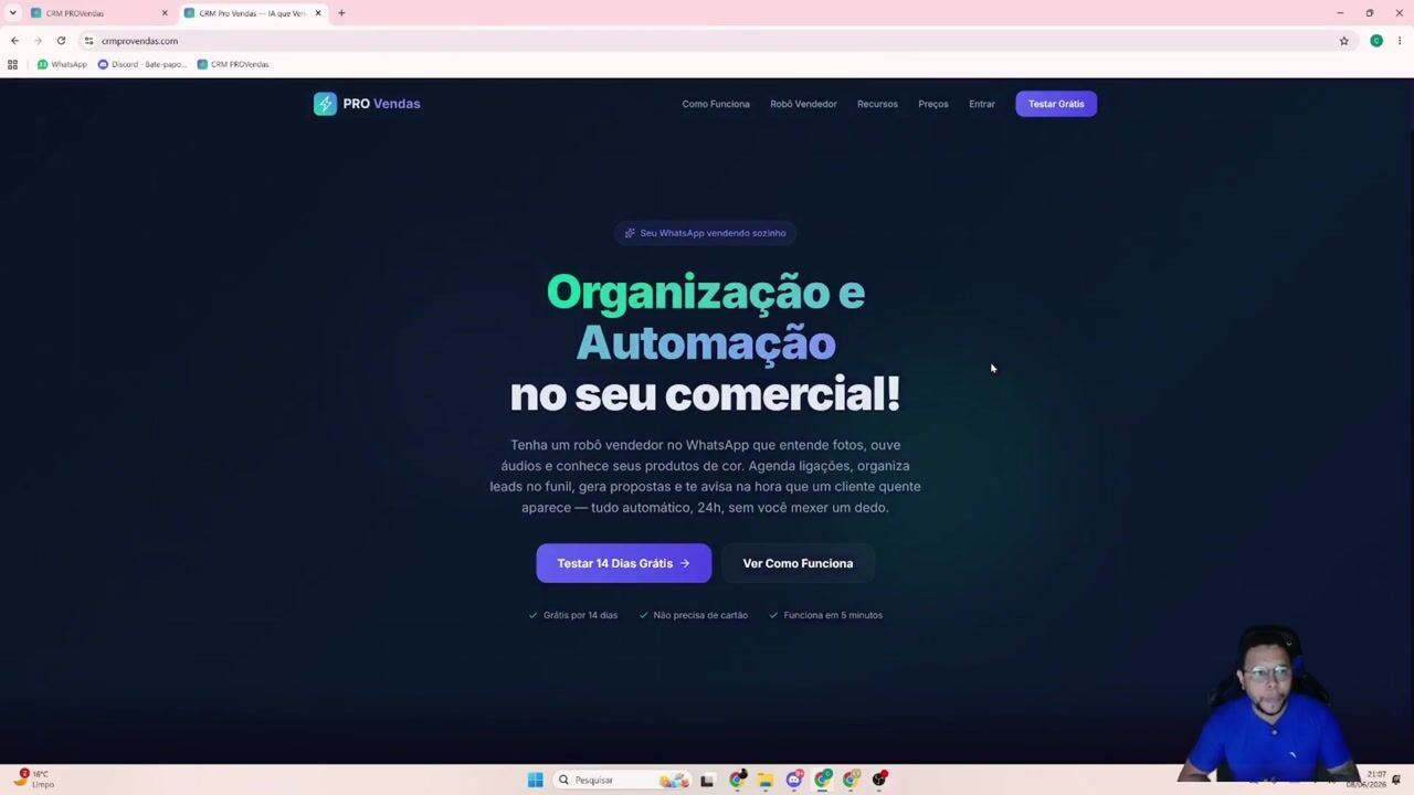 Prévia do vídeo do CRM PRO Vendas