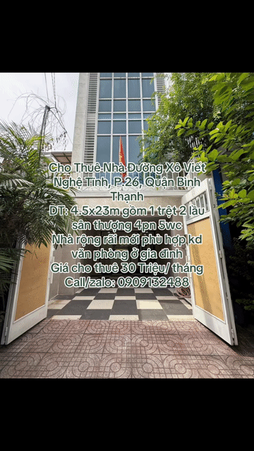Cho thuê Nhà ở Quận Bình Thạnh Tp Hồ Chí Minh diện tích 103.5 m² giá 29 triệu/tháng